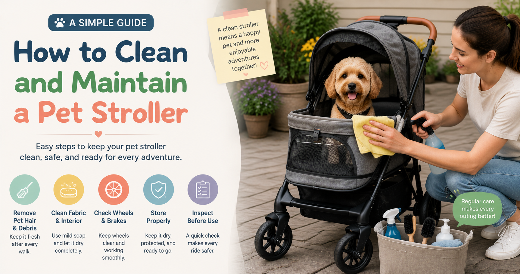 How to Clean and Maintain a Pet Stroller