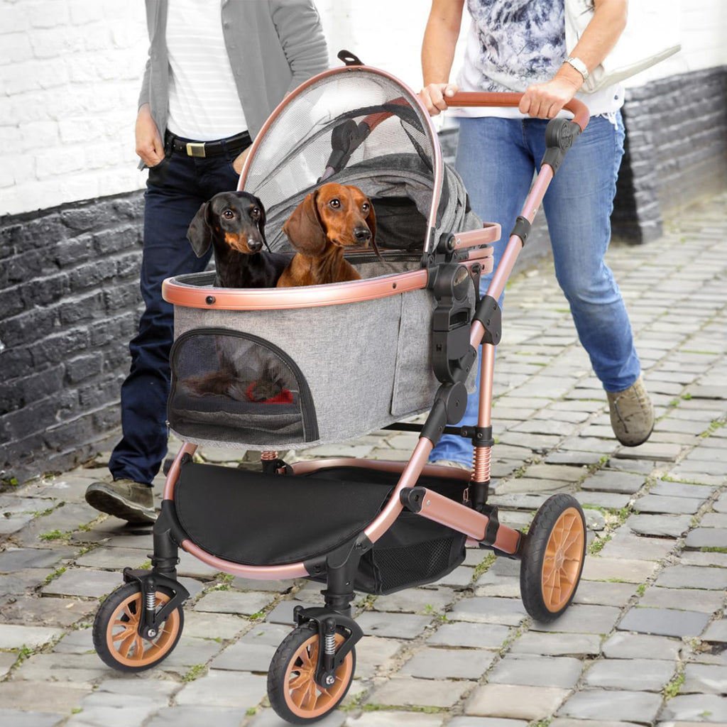 3 in 1 Pet Stroller with Detachable Carrier for Medium Dogs and Cats