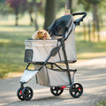 Small Dog and Cat Stroller with Breathable Mesh Foldable Design