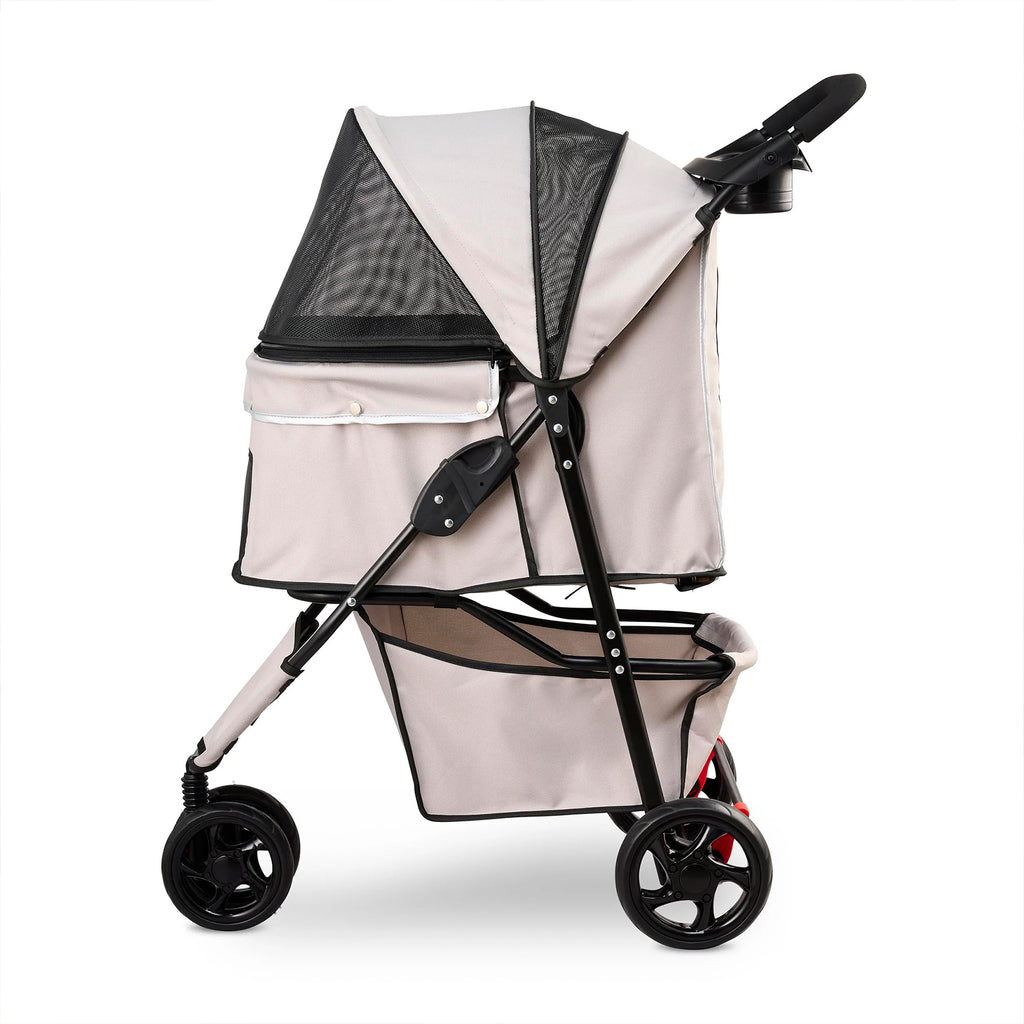 Small Dog and Cat Stroller with Breathable Mesh Foldable Design