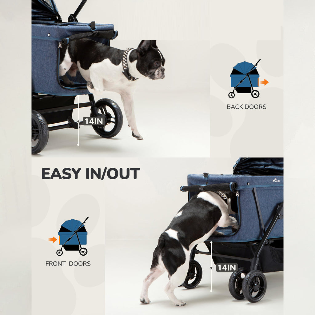 Extra Large Dog Stroller for Medium and Large Dogs Up to 132lbs