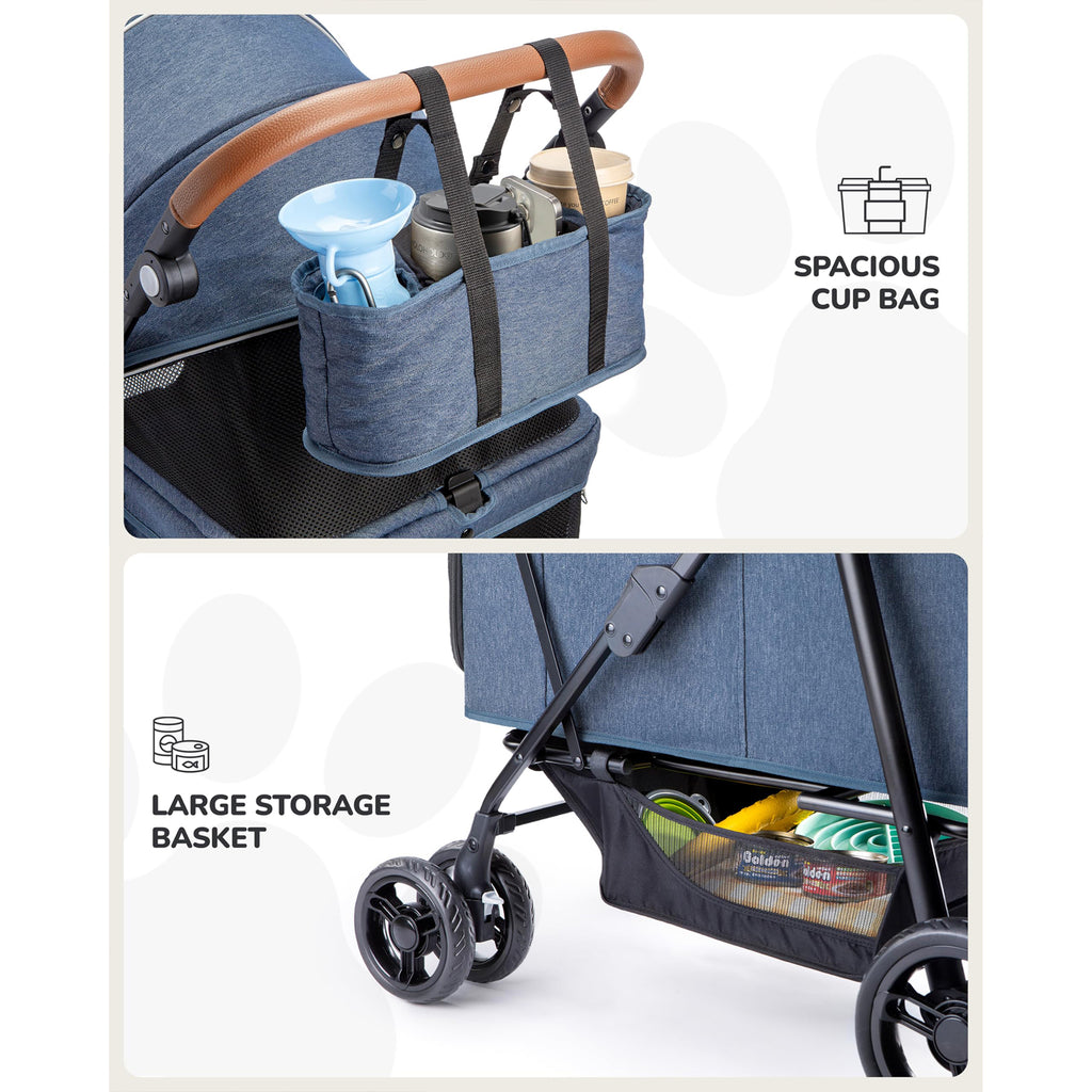 Extra Large Dog Stroller for Medium and Large Dogs Up to 132lbs