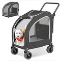 4 Wheel Pet Stroller for Dogs and Cats Up to 135lbs Foldable Design