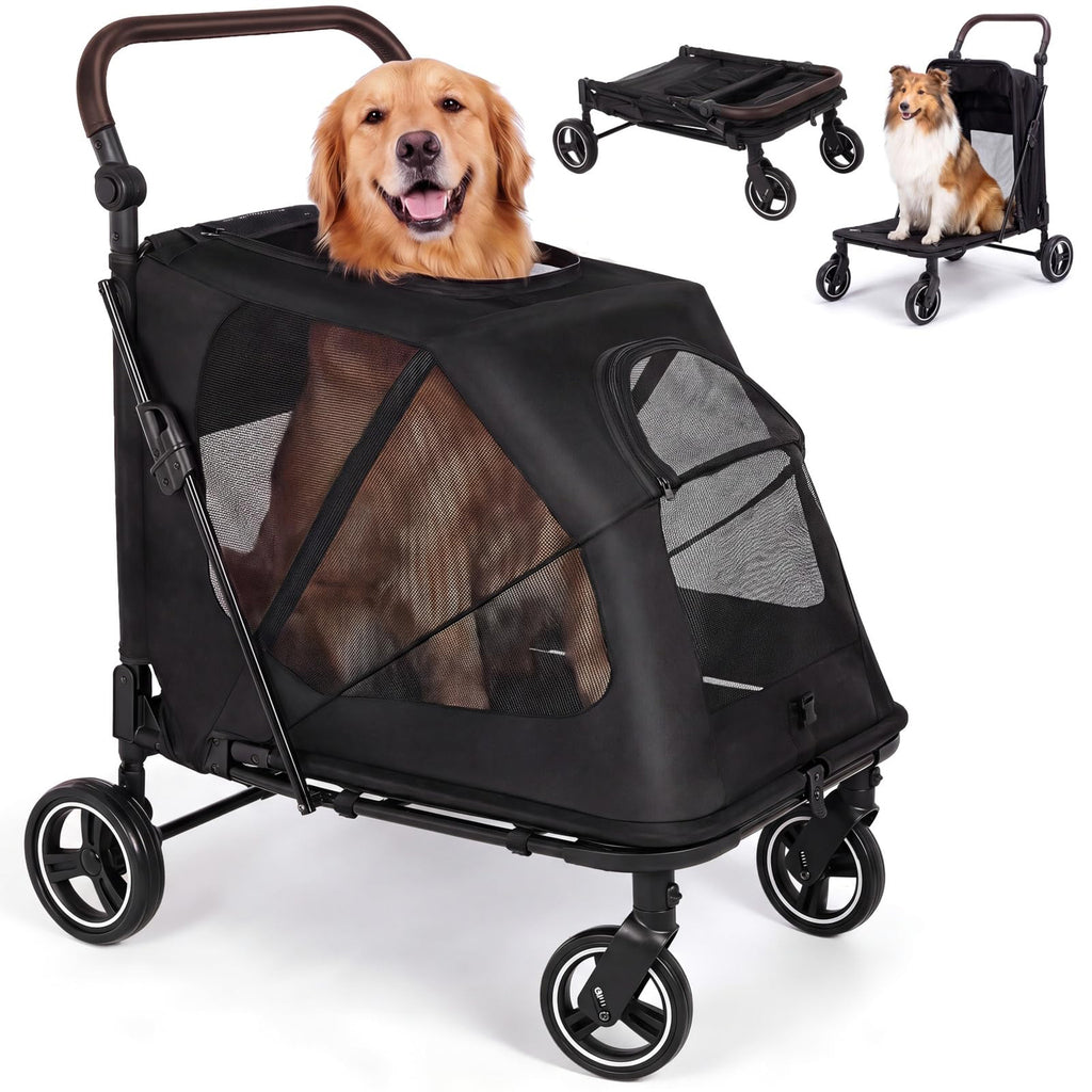 Large Dog Stroller for Medium Dogs Up to 66lbs Foldable Pet Wagon