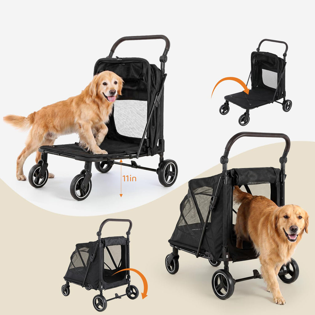 Large Dog Stroller for Medium Dogs Up to 66lbs Foldable Pet Wagon