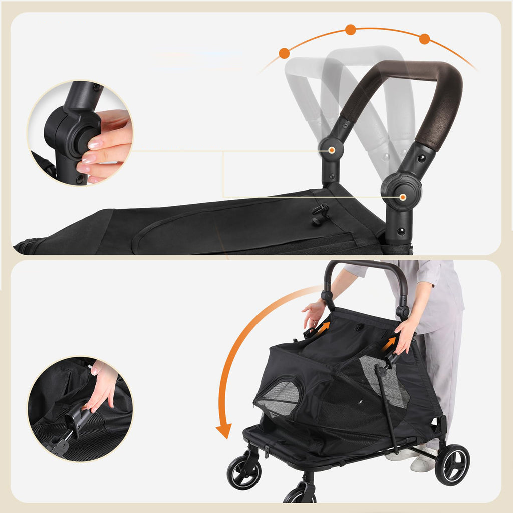 Large Dog Stroller for Medium Dogs Up to 66lbs Foldable Pet Wagon