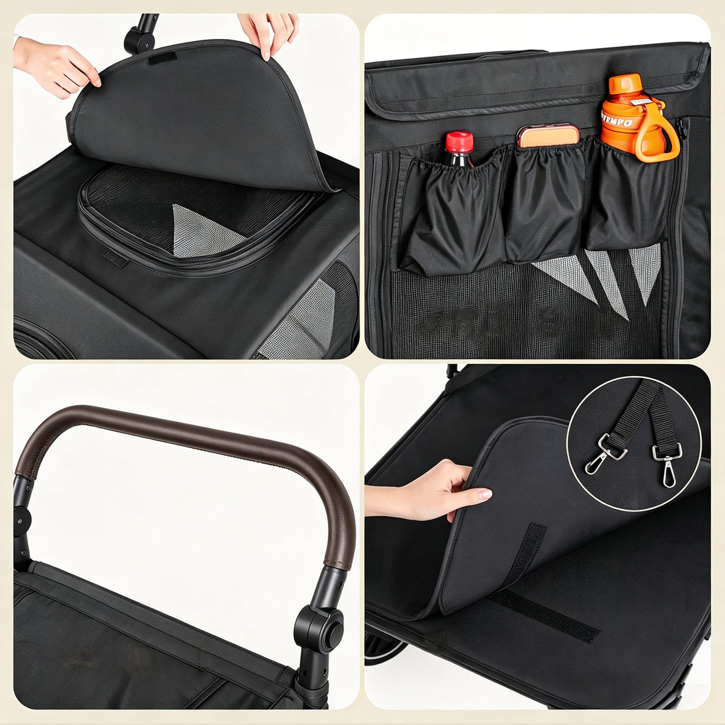 Large Dog Stroller for Medium Dogs Up to 66lbs Foldable Pet Wagon