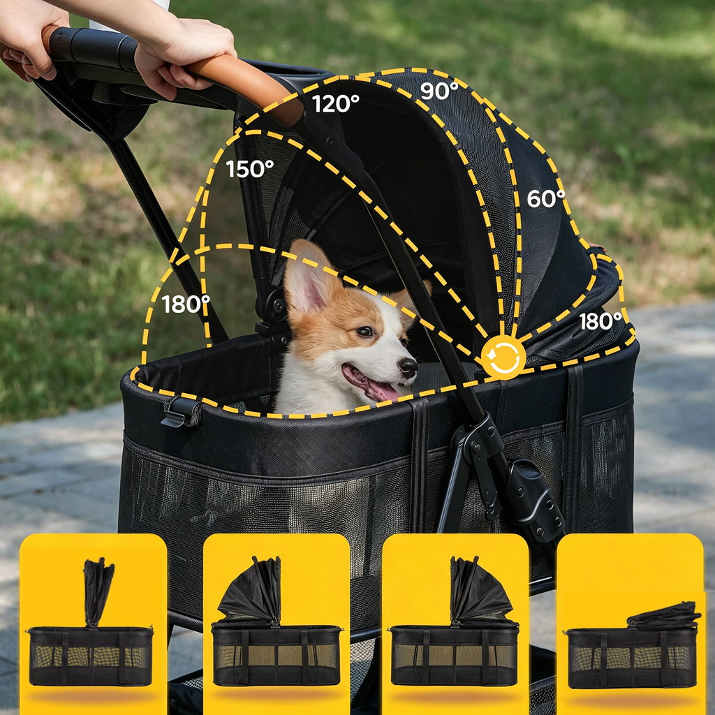 3 in 1 Pet Stroller with Removable Carrier for Small Dogs and Cats