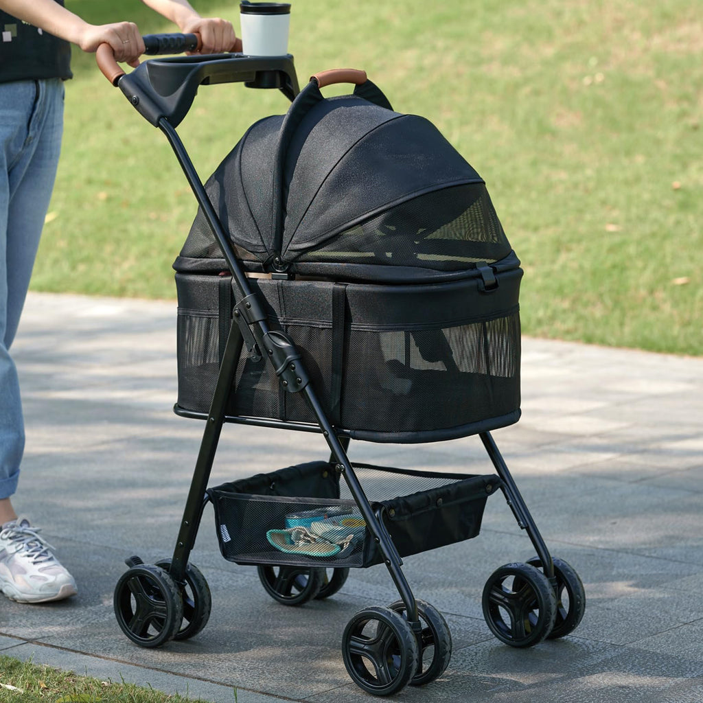 3 in 1 Pet Stroller with Removable Carrier for Small Dogs and Cats